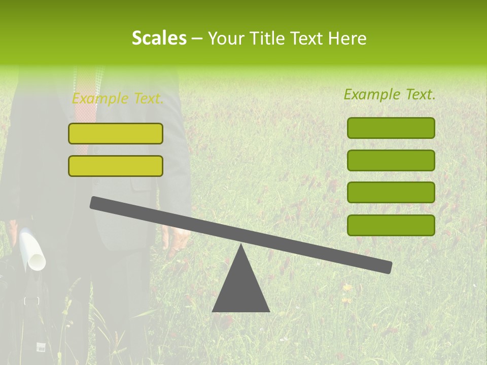 A Businessman In Grass. PowerPoint Template
