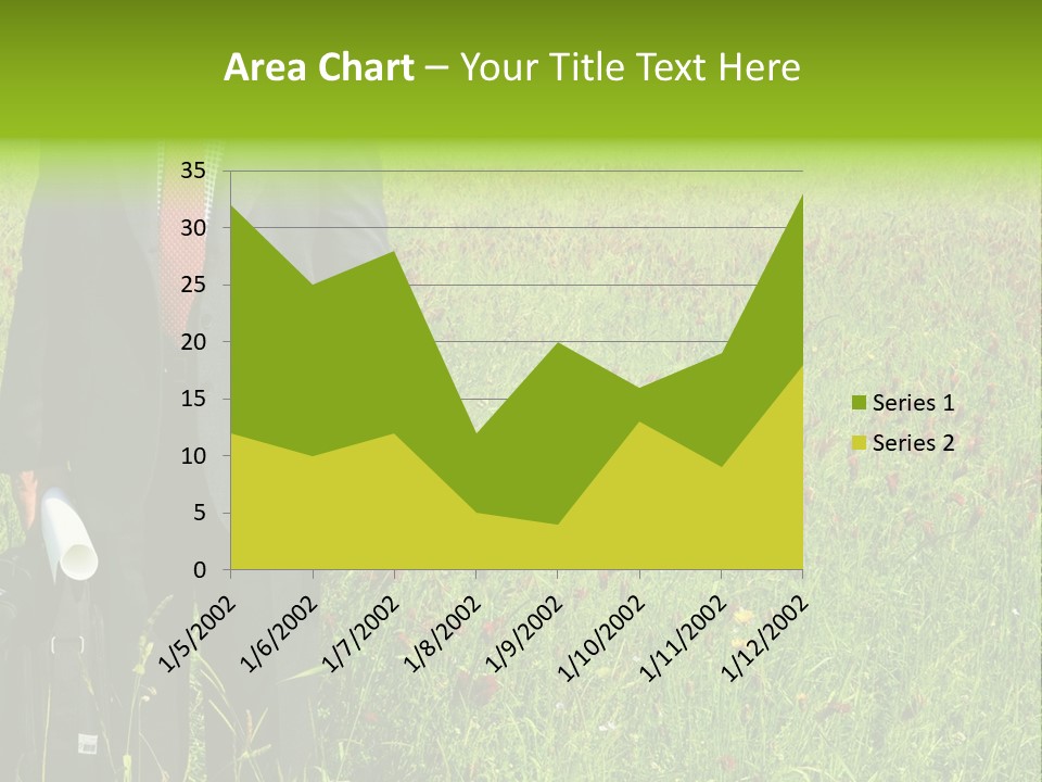 A Businessman In Grass. PowerPoint Template