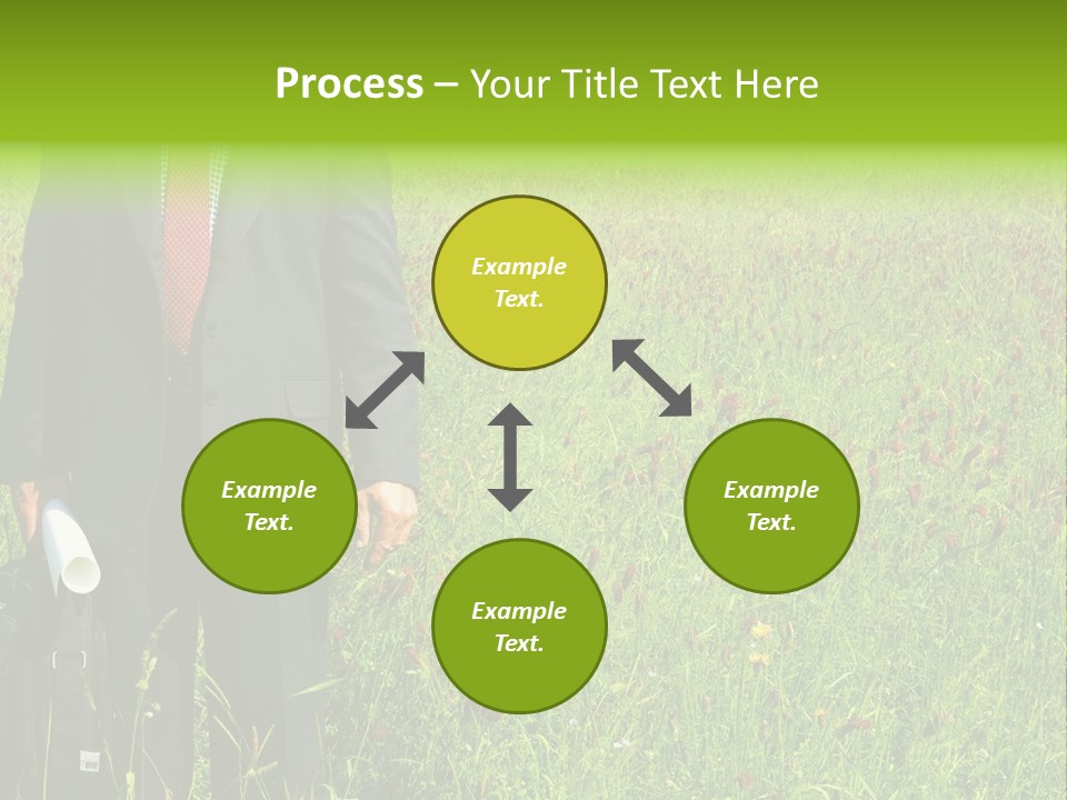 A Businessman In Grass. PowerPoint Template