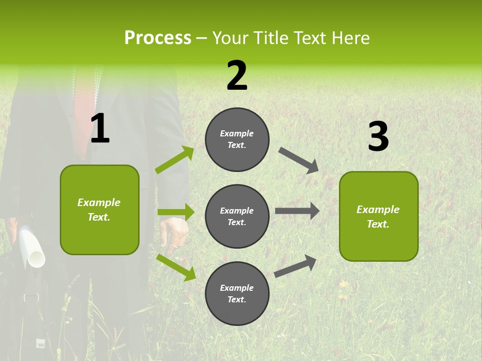 A Businessman In Grass. PowerPoint Template