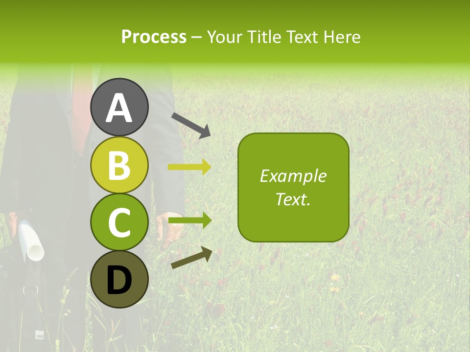 A Businessman In Grass. PowerPoint Template