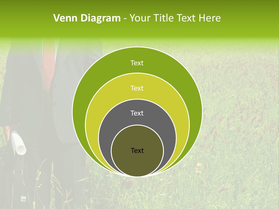 A Businessman In Grass. PowerPoint Template