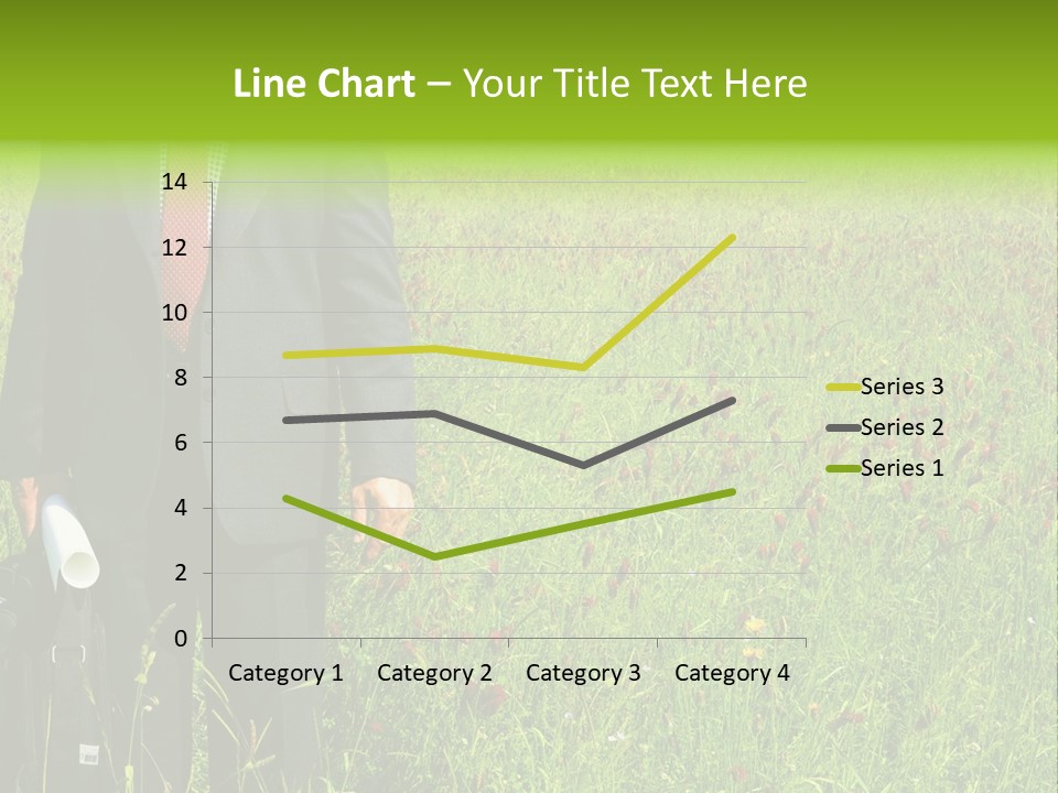 A Businessman In Grass. PowerPoint Template