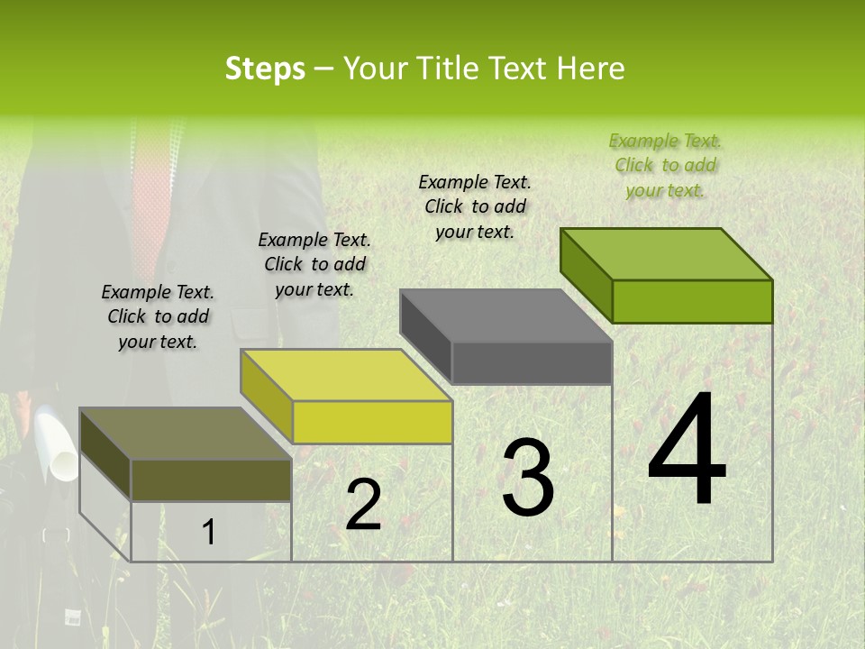 A Businessman In Grass. PowerPoint Template