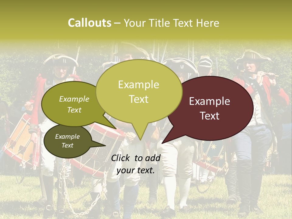 Actors Performing At The Annual Battle Of Monmouth Reenactment Located At Monmouth Battlefield State Park Every June In Manalapan New Jersey. PowerPoint Template