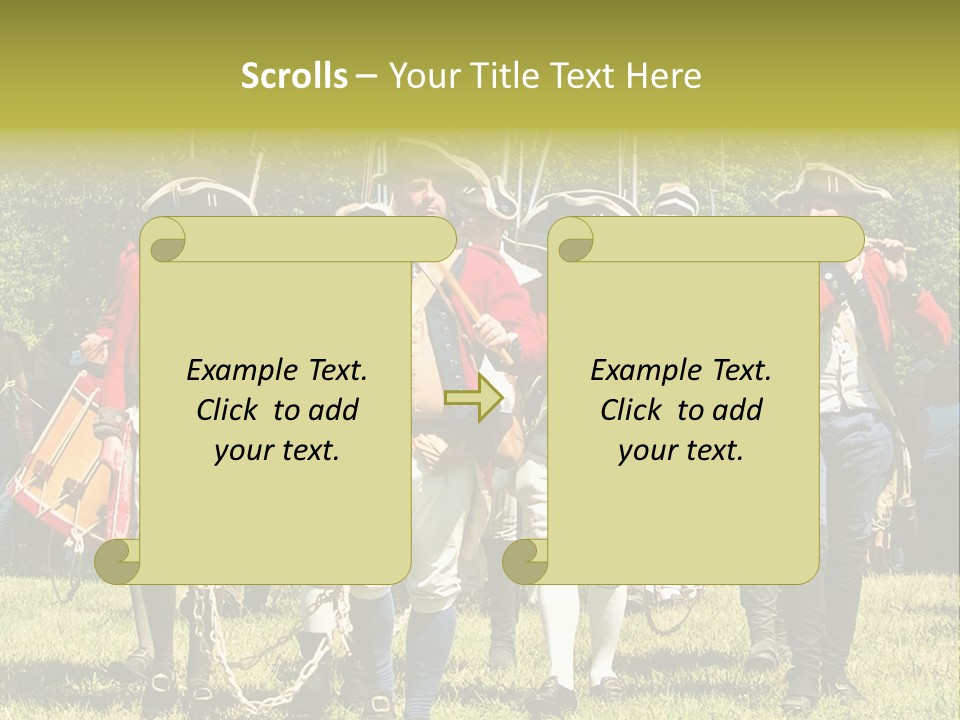 Actors Performing At The Annual Battle Of Monmouth Reenactment Located At Monmouth Battlefield State Park Every June In Manalapan New Jersey. PowerPoint Template