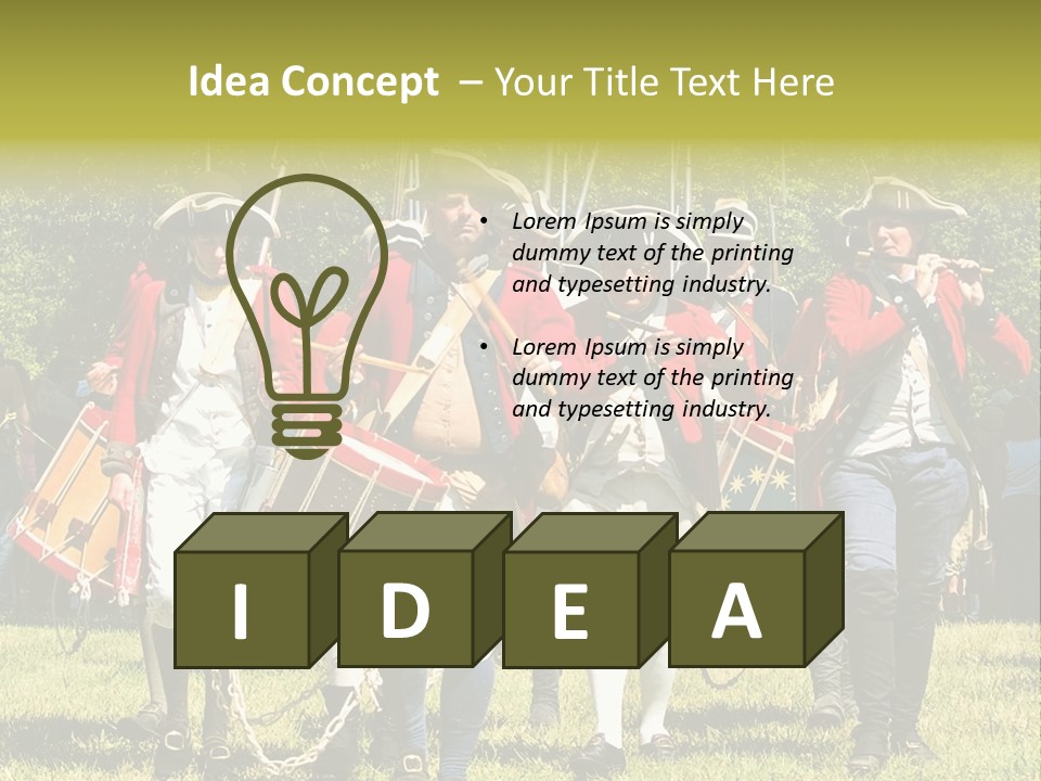 Actors Performing At The Annual Battle Of Monmouth Reenactment Located At Monmouth Battlefield State Park Every June In Manalapan New Jersey. PowerPoint Template