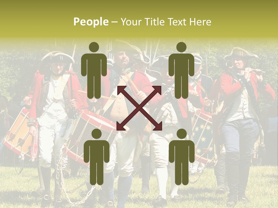 Actors Performing At The Annual Battle Of Monmouth Reenactment Located At Monmouth Battlefield State Park Every June In Manalapan New Jersey. PowerPoint Template