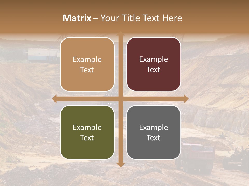 A Group Of Trucks Driving Down A Dirt Road PowerPoint Template