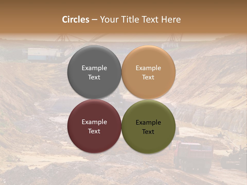 A Group Of Trucks Driving Down A Dirt Road PowerPoint Template