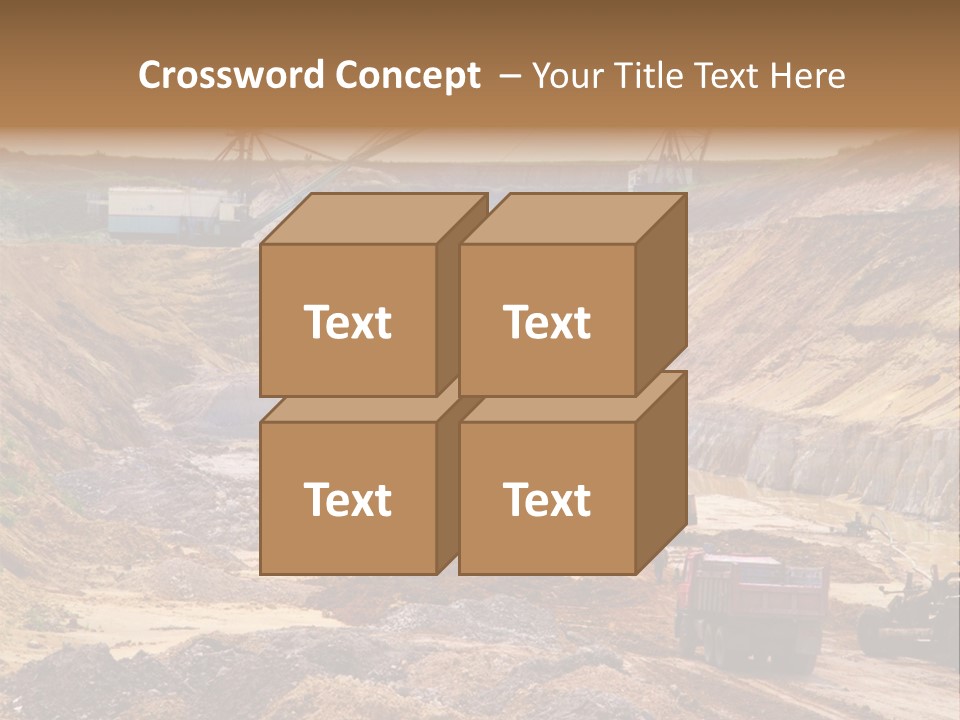 A Group Of Trucks Driving Down A Dirt Road PowerPoint Template