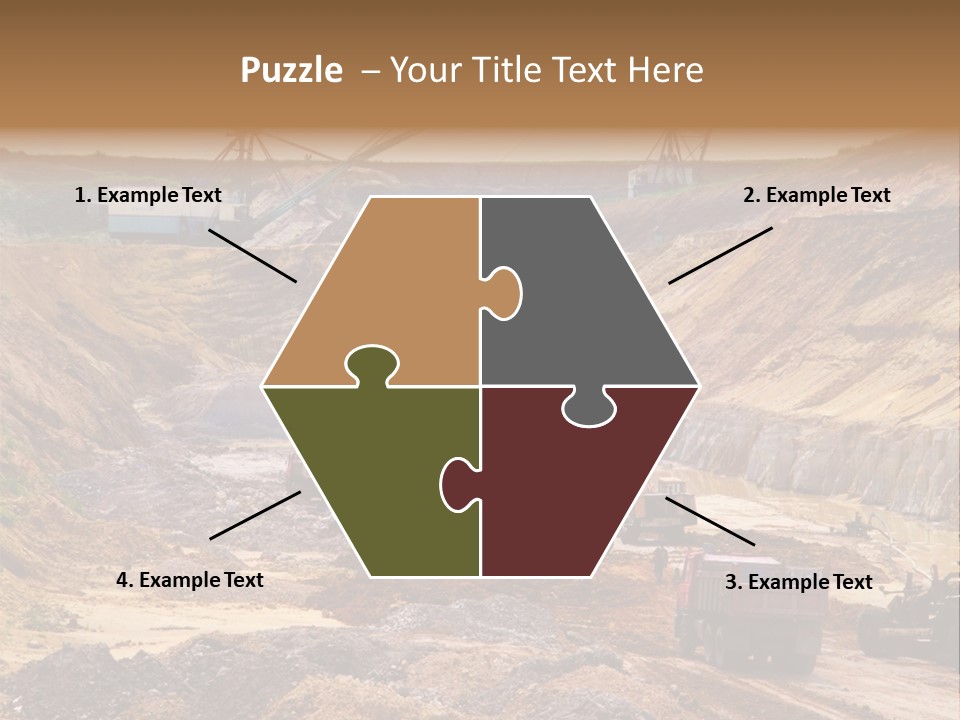 A Group Of Trucks Driving Down A Dirt Road PowerPoint Template