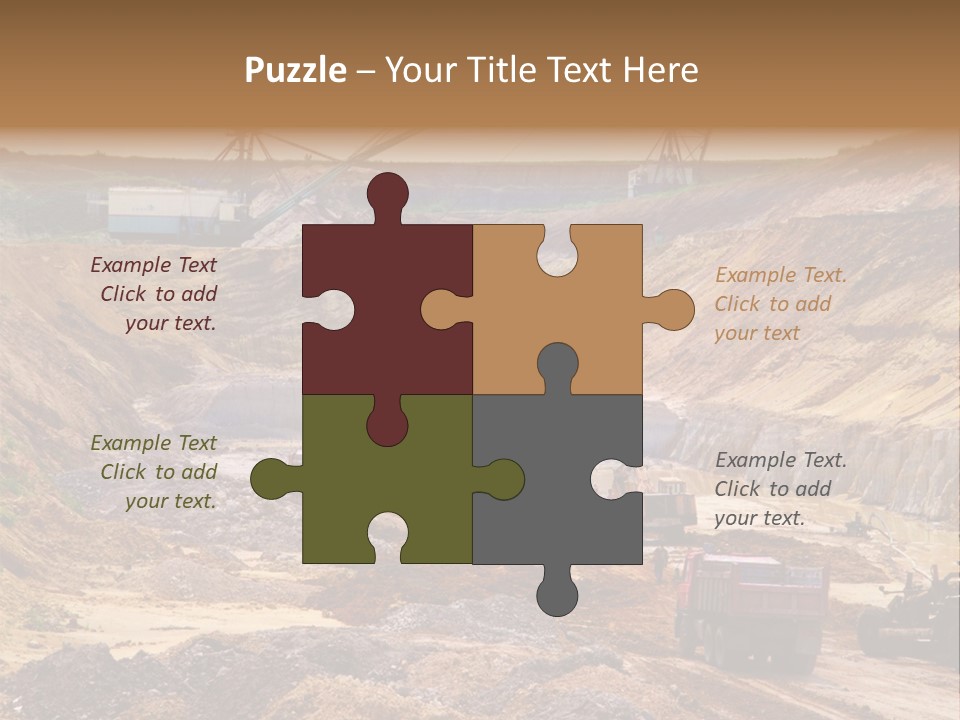 A Group Of Trucks Driving Down A Dirt Road PowerPoint Template