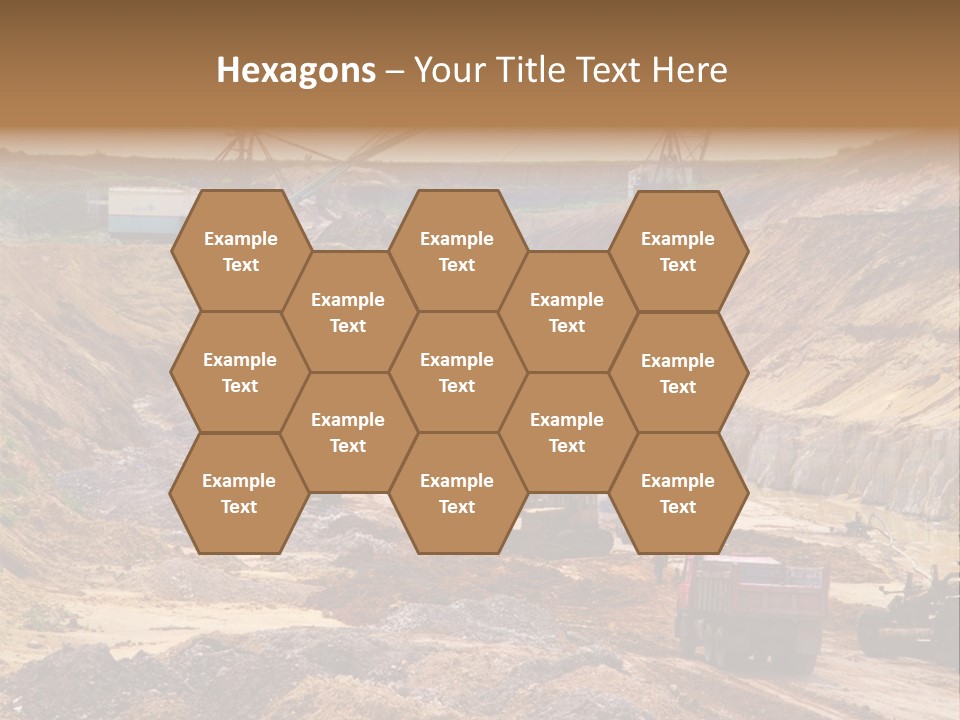 A Group Of Trucks Driving Down A Dirt Road PowerPoint Template