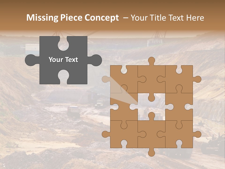 A Group Of Trucks Driving Down A Dirt Road PowerPoint Template