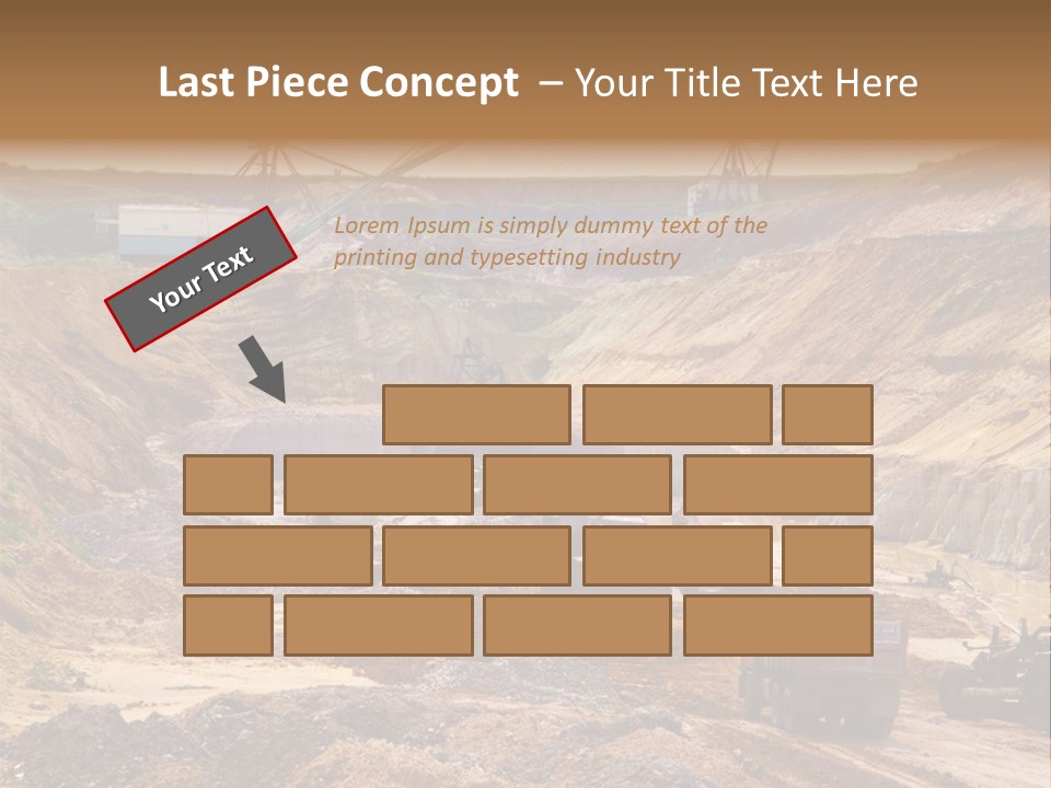 A Group Of Trucks Driving Down A Dirt Road PowerPoint Template