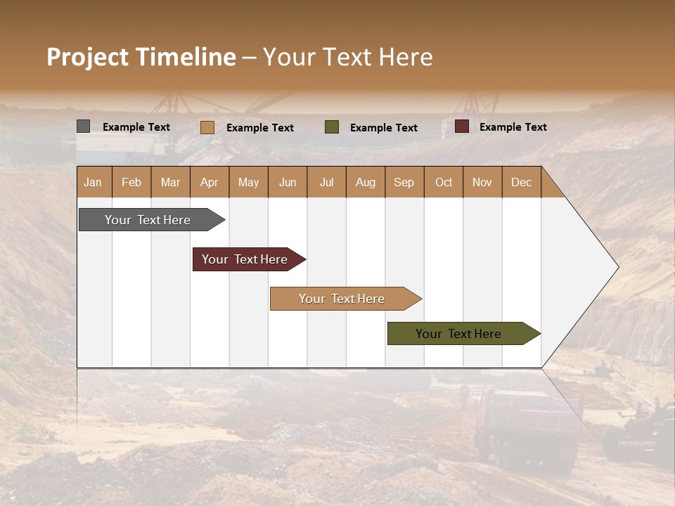 A Group Of Trucks Driving Down A Dirt Road PowerPoint Template