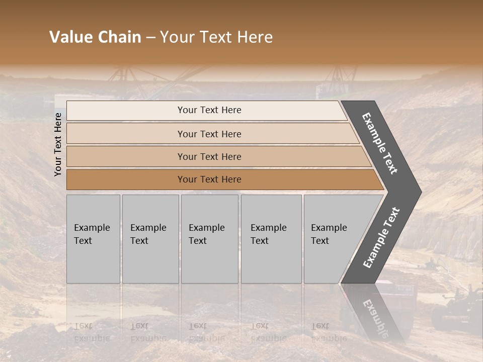A Group Of Trucks Driving Down A Dirt Road PowerPoint Template