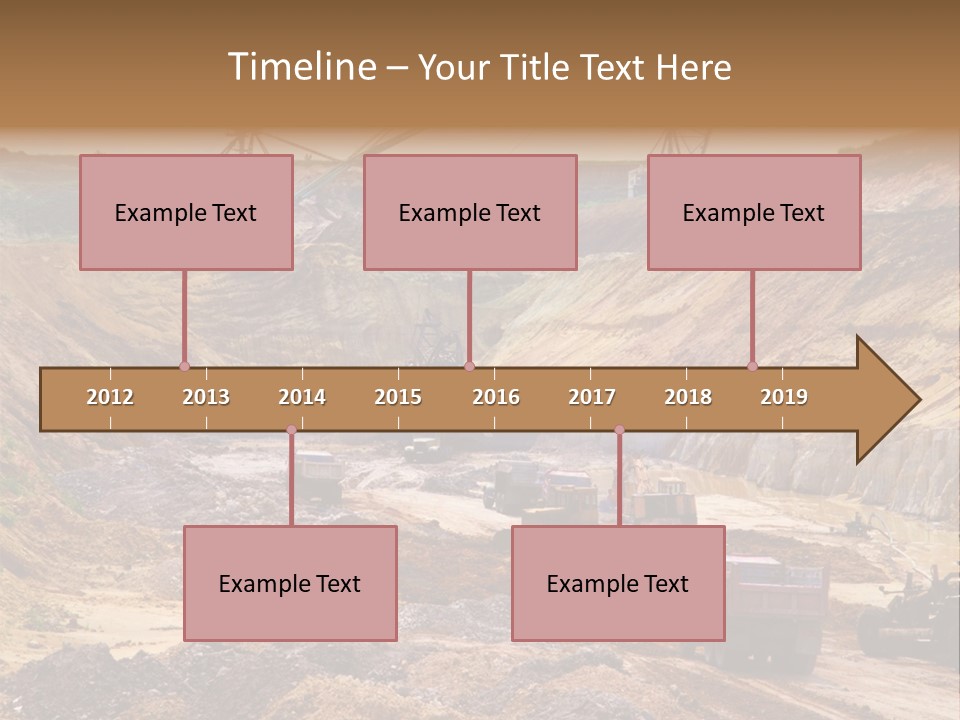 A Group Of Trucks Driving Down A Dirt Road PowerPoint Template
