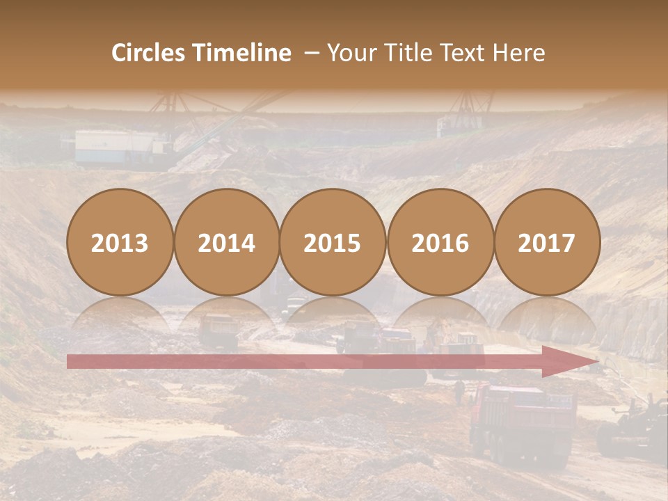 A Group Of Trucks Driving Down A Dirt Road PowerPoint Template