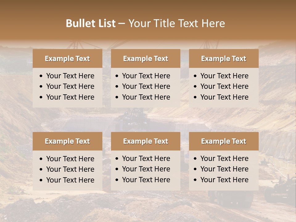 A Group Of Trucks Driving Down A Dirt Road PowerPoint Template