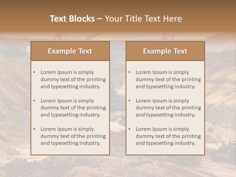 A Group Of Trucks Driving Down A Dirt Road PowerPoint Template