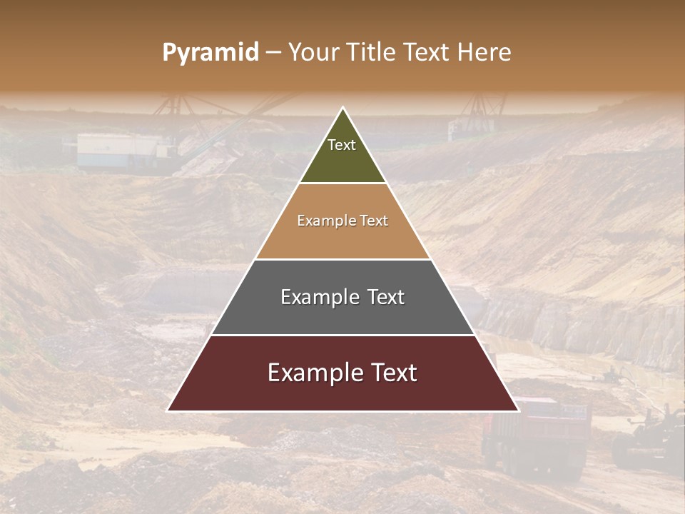 A Group Of Trucks Driving Down A Dirt Road PowerPoint Template