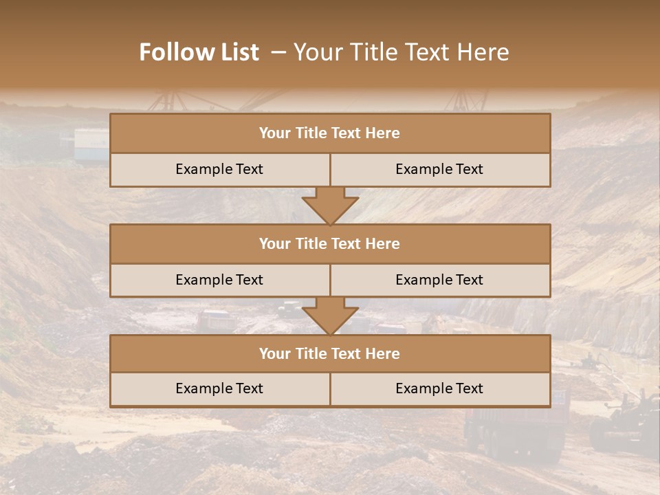 A Group Of Trucks Driving Down A Dirt Road PowerPoint Template