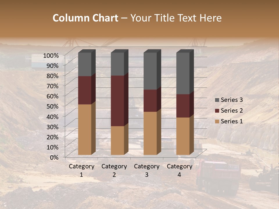 A Group Of Trucks Driving Down A Dirt Road PowerPoint Template