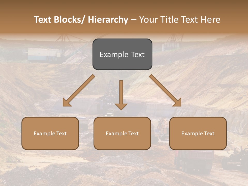 A Group Of Trucks Driving Down A Dirt Road PowerPoint Template