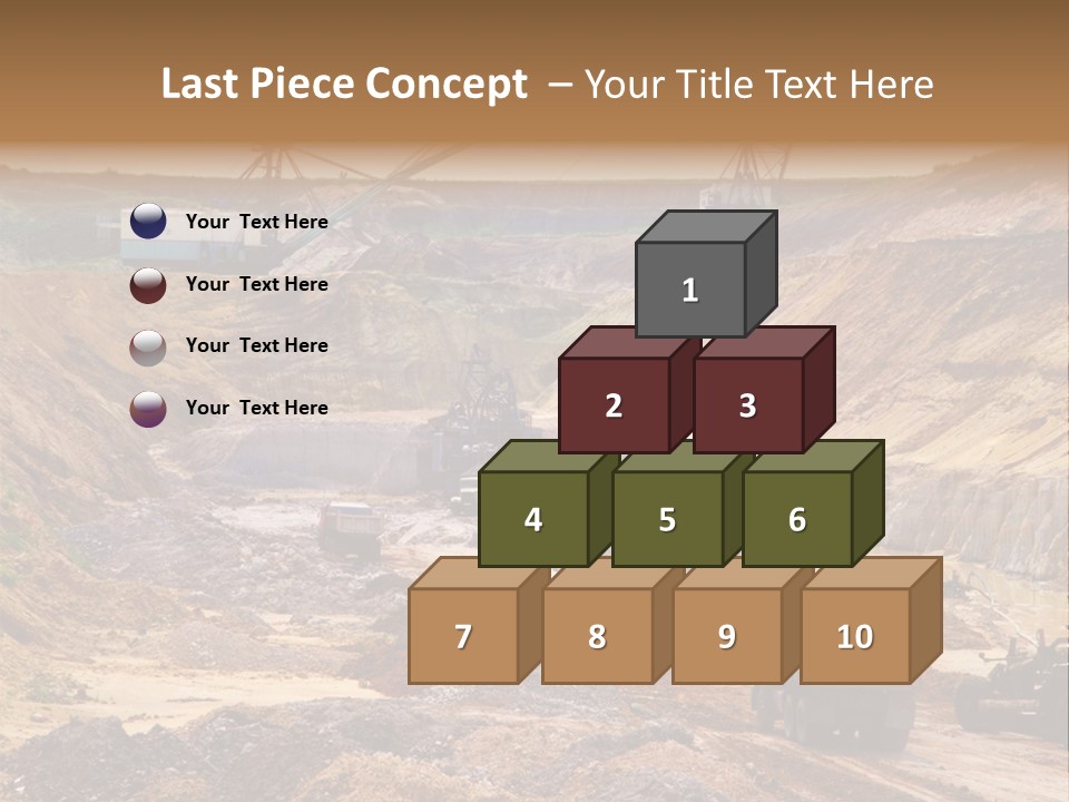 A Group Of Trucks Driving Down A Dirt Road PowerPoint Template