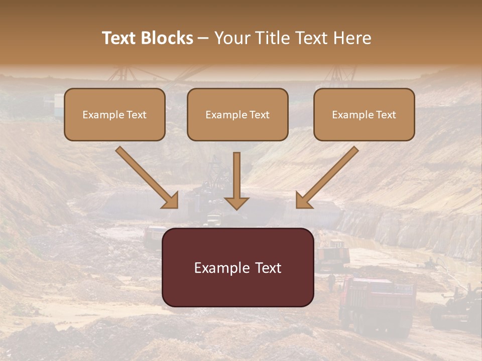 A Group Of Trucks Driving Down A Dirt Road PowerPoint Template