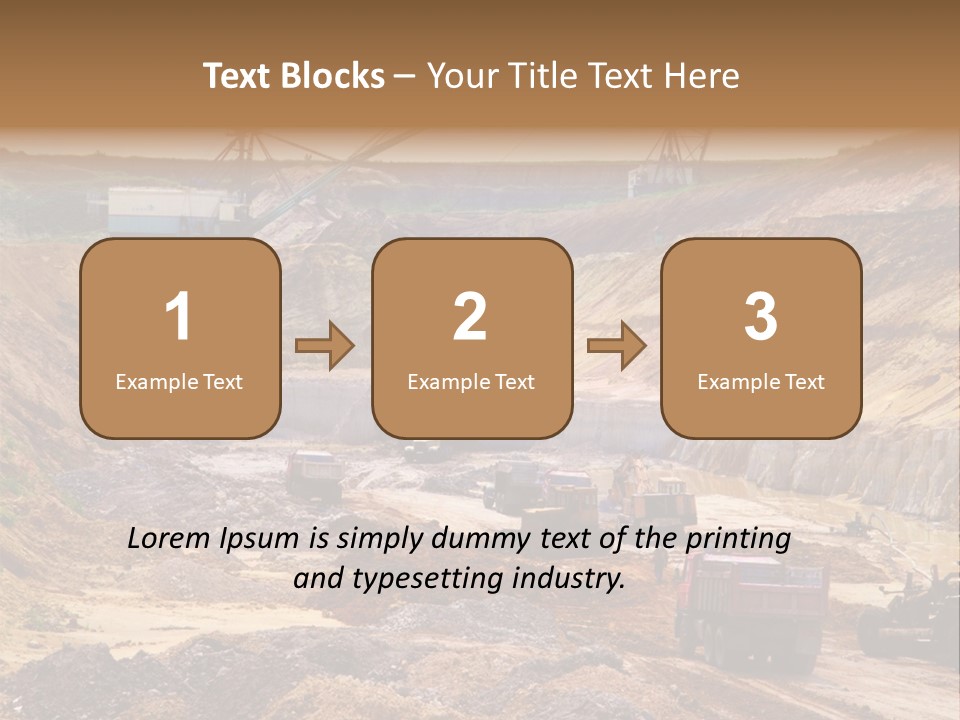 A Group Of Trucks Driving Down A Dirt Road PowerPoint Template