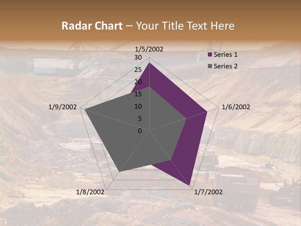 A Group Of Trucks Driving Down A Dirt Road PowerPoint Template