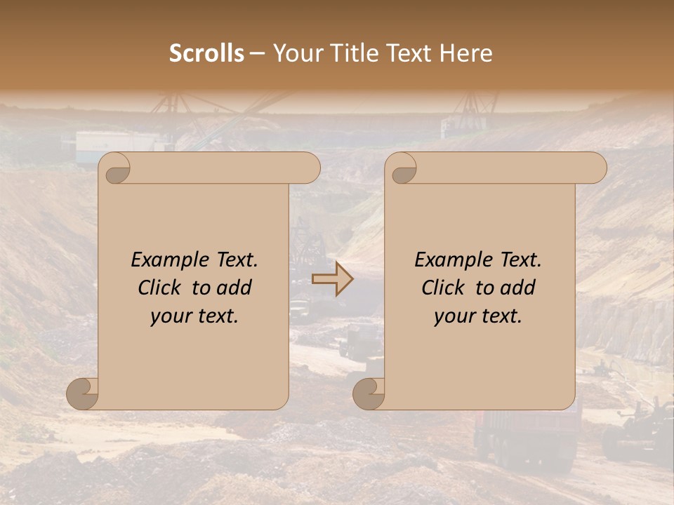 A Group Of Trucks Driving Down A Dirt Road PowerPoint Template