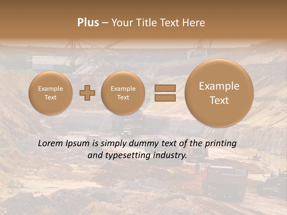 A Group Of Trucks Driving Down A Dirt Road PowerPoint Template