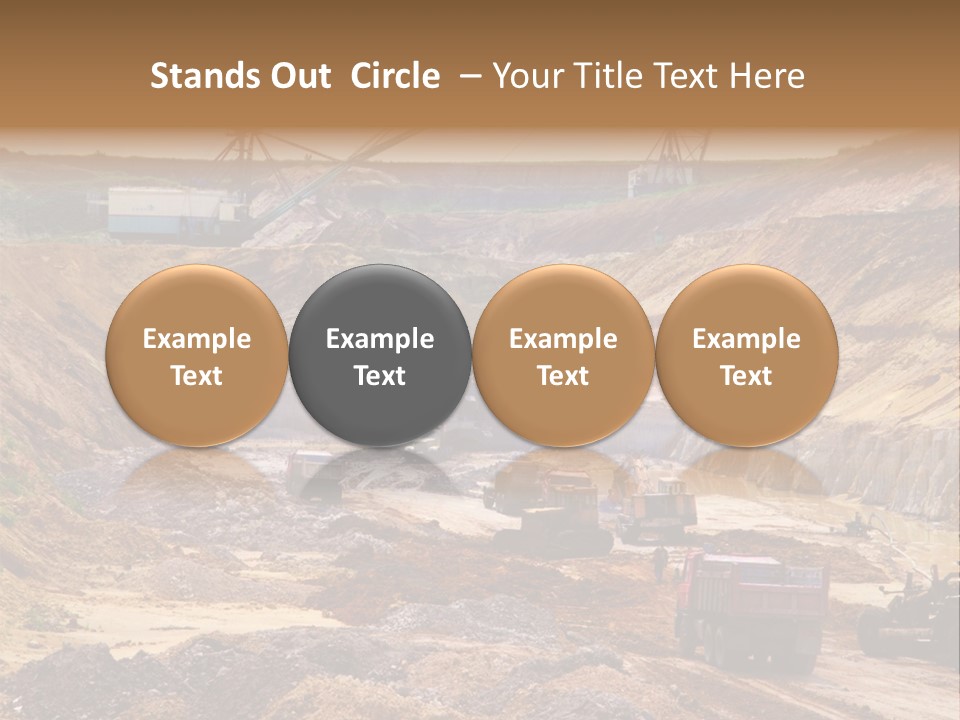 A Group Of Trucks Driving Down A Dirt Road PowerPoint Template