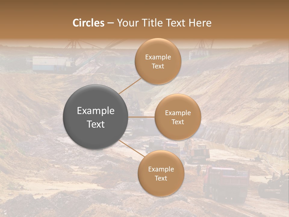 A Group Of Trucks Driving Down A Dirt Road PowerPoint Template
