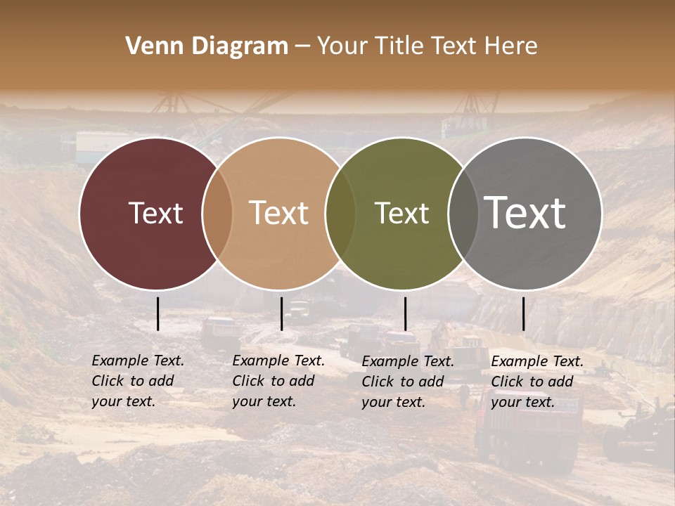 A Group Of Trucks Driving Down A Dirt Road PowerPoint Template