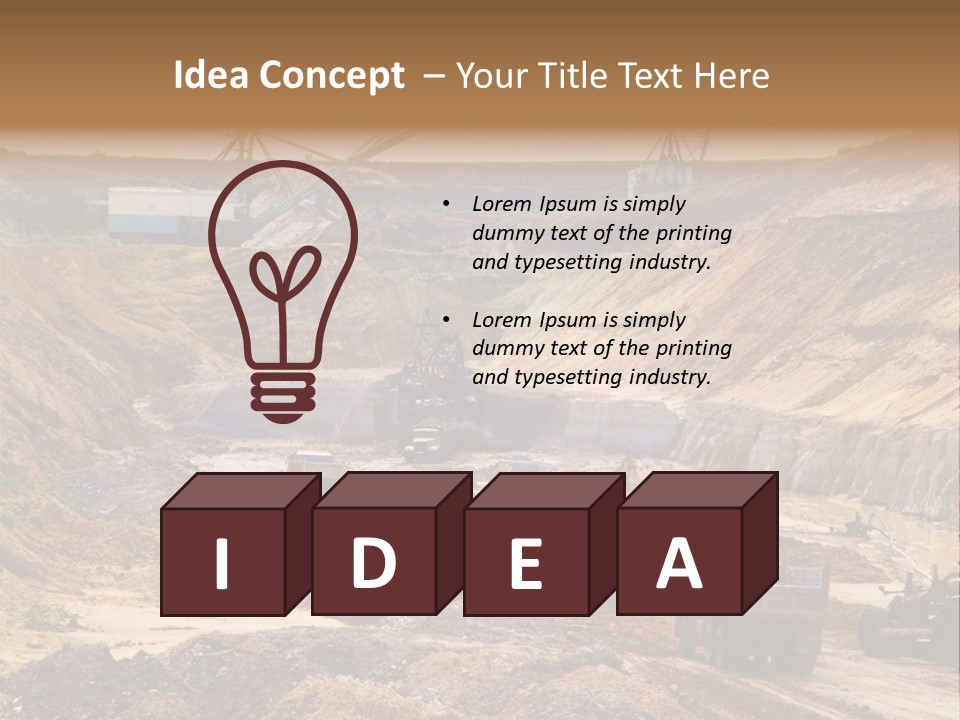 A Group Of Trucks Driving Down A Dirt Road PowerPoint Template