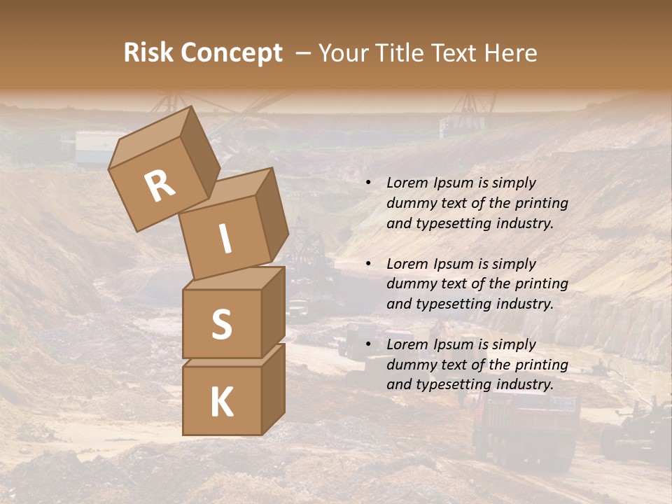 A Group Of Trucks Driving Down A Dirt Road PowerPoint Template