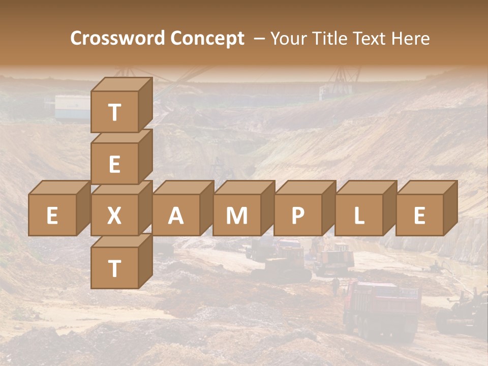 A Group Of Trucks Driving Down A Dirt Road PowerPoint Template