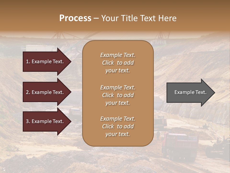 A Group Of Trucks Driving Down A Dirt Road PowerPoint Template