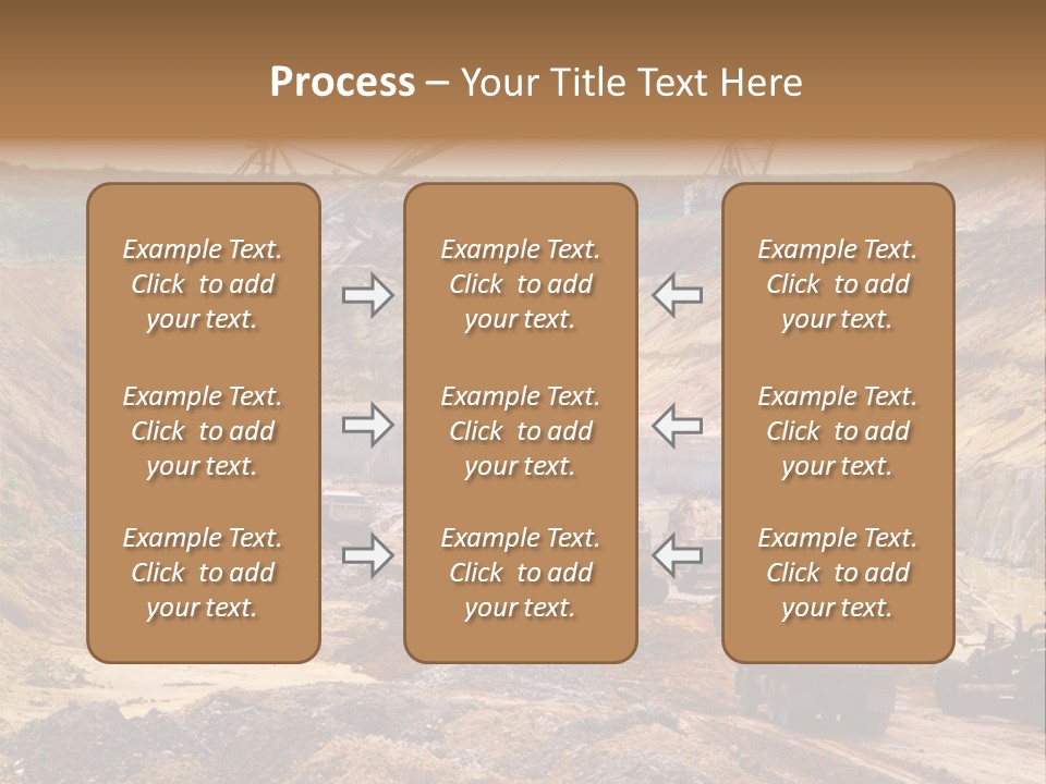 A Group Of Trucks Driving Down A Dirt Road PowerPoint Template