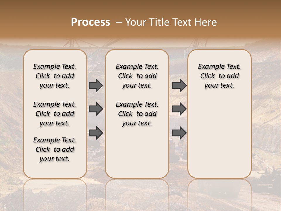 A Group Of Trucks Driving Down A Dirt Road PowerPoint Template