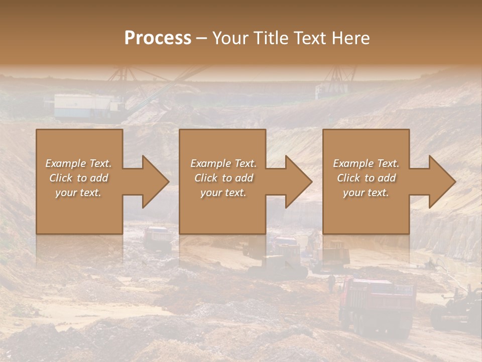 A Group Of Trucks Driving Down A Dirt Road PowerPoint Template