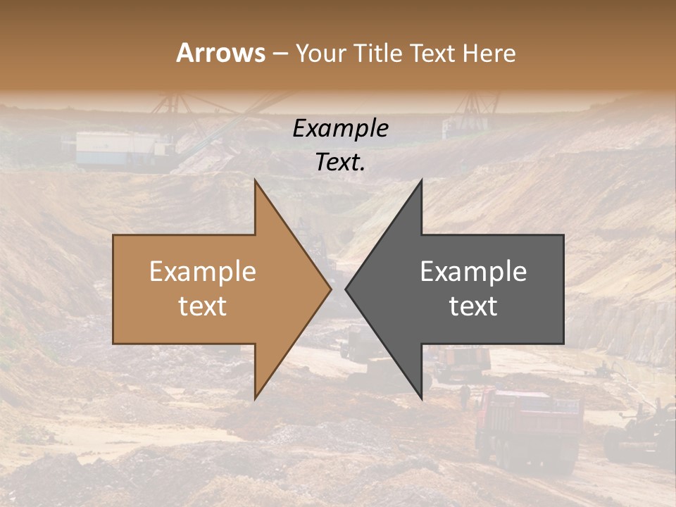 A Group Of Trucks Driving Down A Dirt Road PowerPoint Template