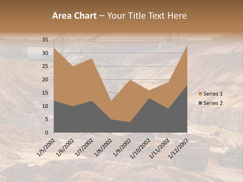 A Group Of Trucks Driving Down A Dirt Road PowerPoint Template