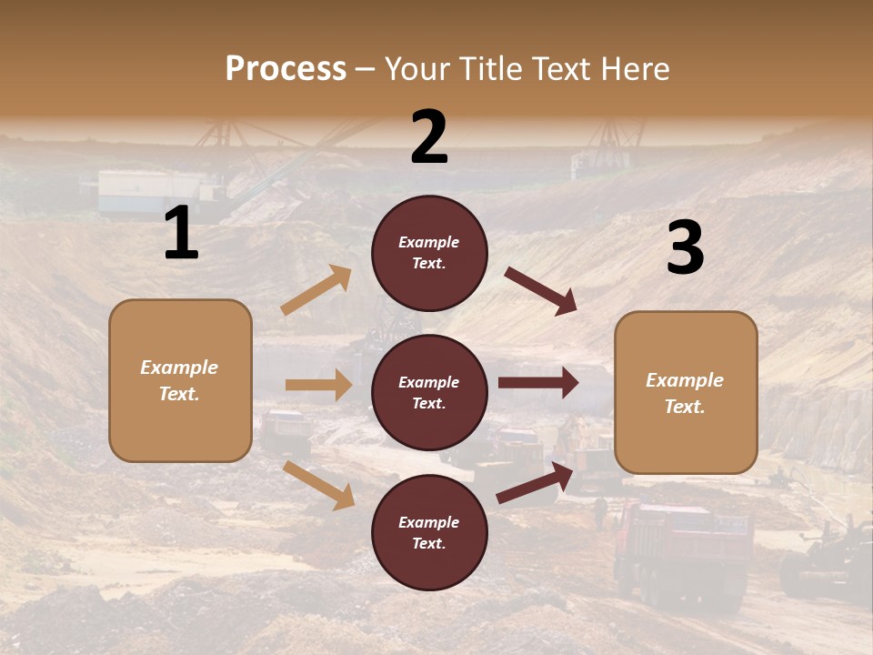 A Group Of Trucks Driving Down A Dirt Road PowerPoint Template