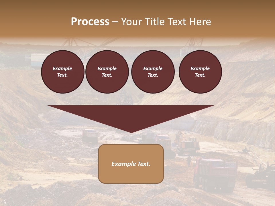 A Group Of Trucks Driving Down A Dirt Road PowerPoint Template